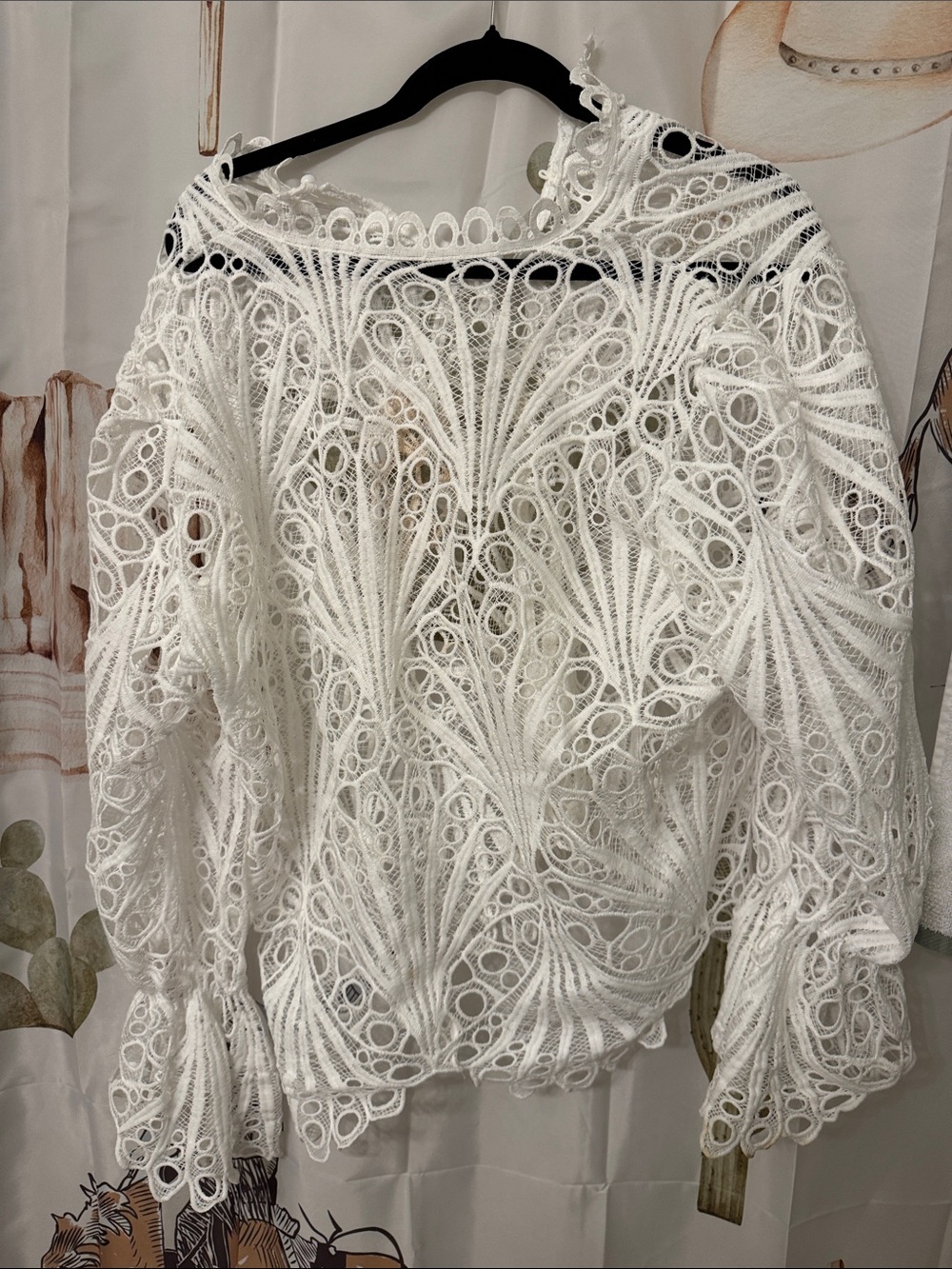 Women’s White Lace Crochet Peasant matching set